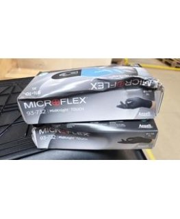 Vienreizējās nitrila cimdus Ansell MICROFLEX Midknight Touch 93-732, Ergoform, 100 gab., 0,07 mm biezums, izmērs XL (9.5-10), me