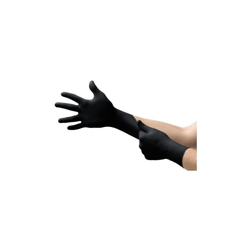 Ansell MICROFLEX Midknight Touch 93-732 Disposable Nitrile Gloves, Ergoform, 100 pcs, 0.07mm thickness, size XL (9.5-10), black – 2