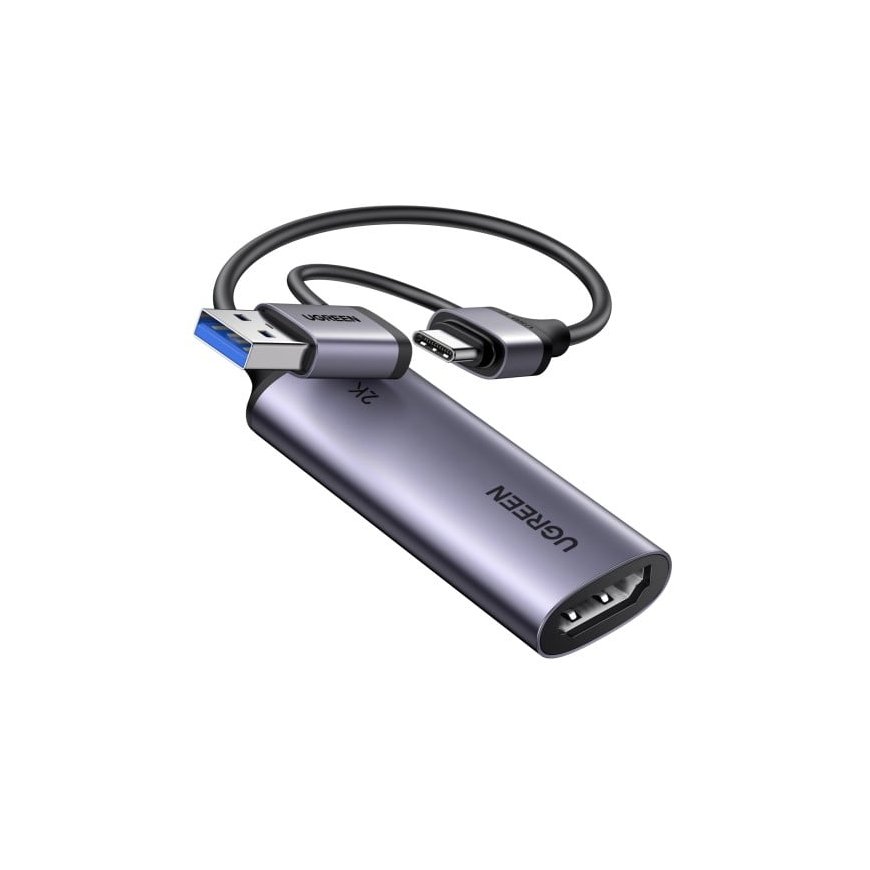 Ugreen 2K@30Hz HDMI - USB-A/USB-C tallennusadapteri – 2
