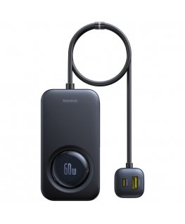 Baseus PrimeTrip USB-C auto lādētājs 1.5m 60W 3x USB, 3x USB-C melns