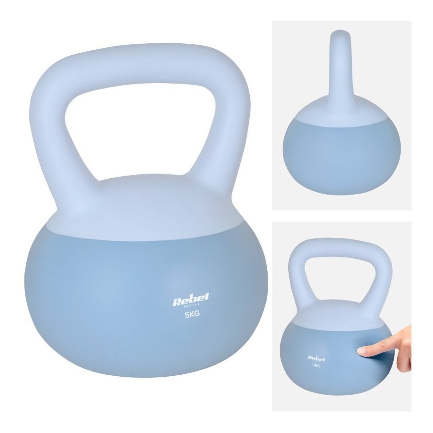 Soft Kettlebell pehmeast vinüülist 5kg REBEL ACTIVE