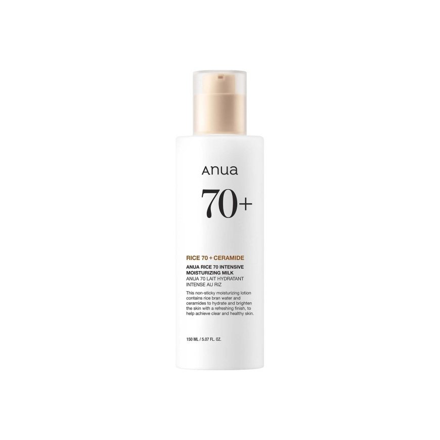 Anua Rice 70 + Ceramide Moisturizing Milk intensīvi mitrinošs sejas losjons ar keramīdiem, 150 ml – 2