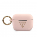 Guess GUACAPLSTLPI AirPods Pro cover pink Silicone Triangle Logo