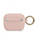 Guess GUACAPLSTLPI AirPods Pro cover pink Silicone Triangle Logo