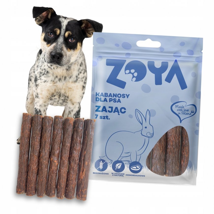 ZOYA Kabanos iš triušio skanėstas šunims 7vnt – 2