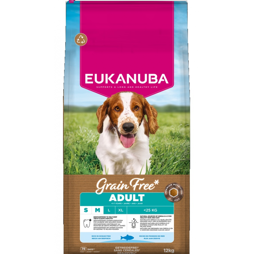 Sausa barība suņiem - Eukanuba DOG ADULT SMMED GRAIN FREE OCEAN