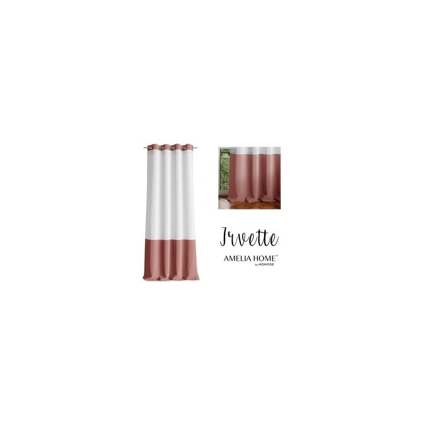 CLASSIC RESTILO curtain CARLI color: pink, solid, classic, with silver eyelets, material: Oxford textile, 200x270 – 2