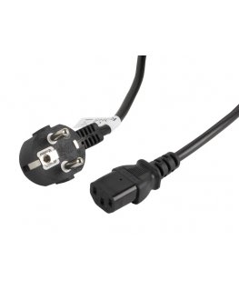 Lanberg CA-C13C-11CC-0050-BK elektrības kabelis Melns 5 m C13 uzmava CEE7/7