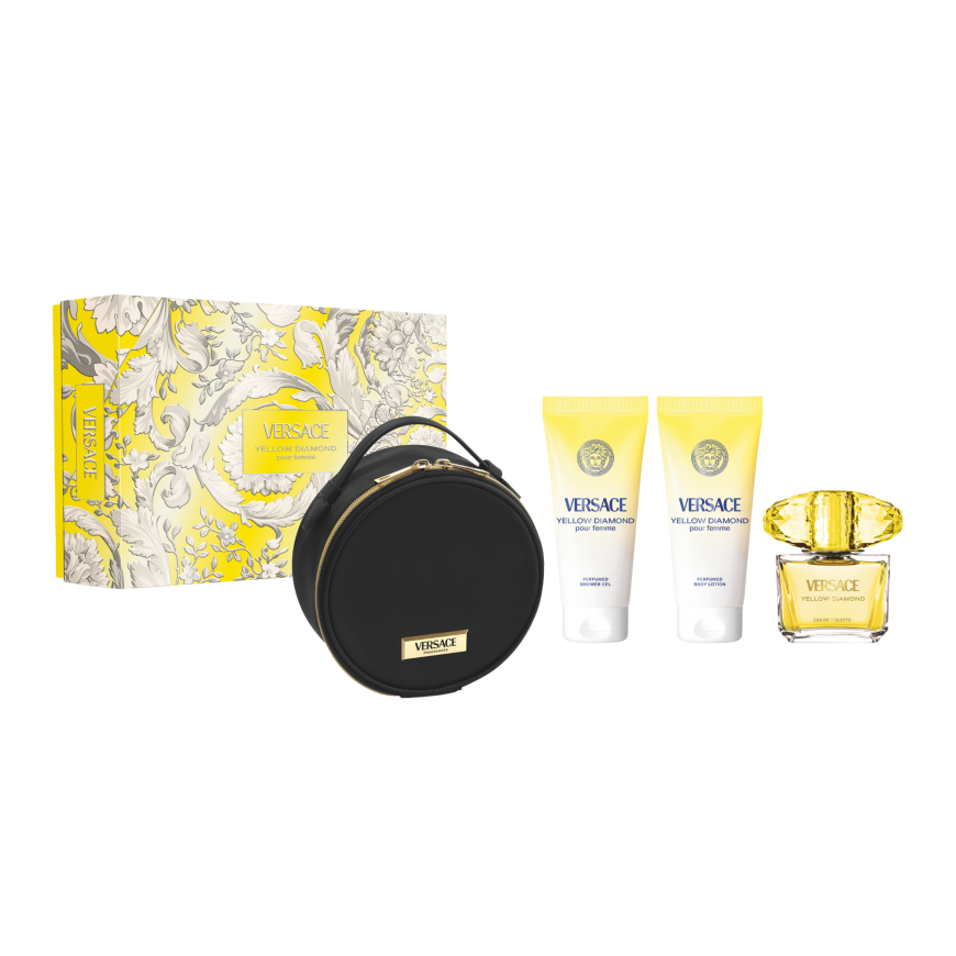 Versace Geltona Diamond Set for Women (EDT, 90 ml + Shower Gel, 100 ml + Body Lotion, 100 ml + Cosmetic Pouch) – 2