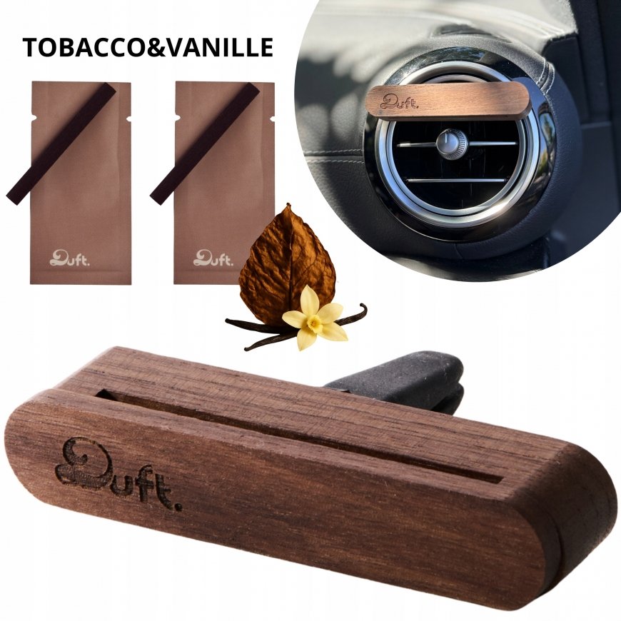 Teesa Car Fragrance DUFT Tobacco&Vanilla – wooden diffuser for grill +2 refills – 2