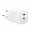 Baseus GaN5 Pro 40W Универсальная Белый Кабель переменного тока Быстрая зарядка Для помещений Baseus GaN5 Pro 40W Универсальная Белый Кабель переменного тока Быстрая зарядка Для помещений