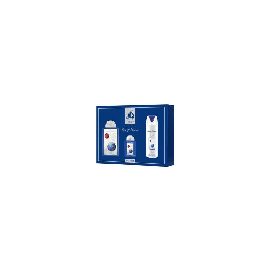 Komplektā Lattafa Art Of Universe EDP 100ml + EDP 20ml + Dezodorants 200ml