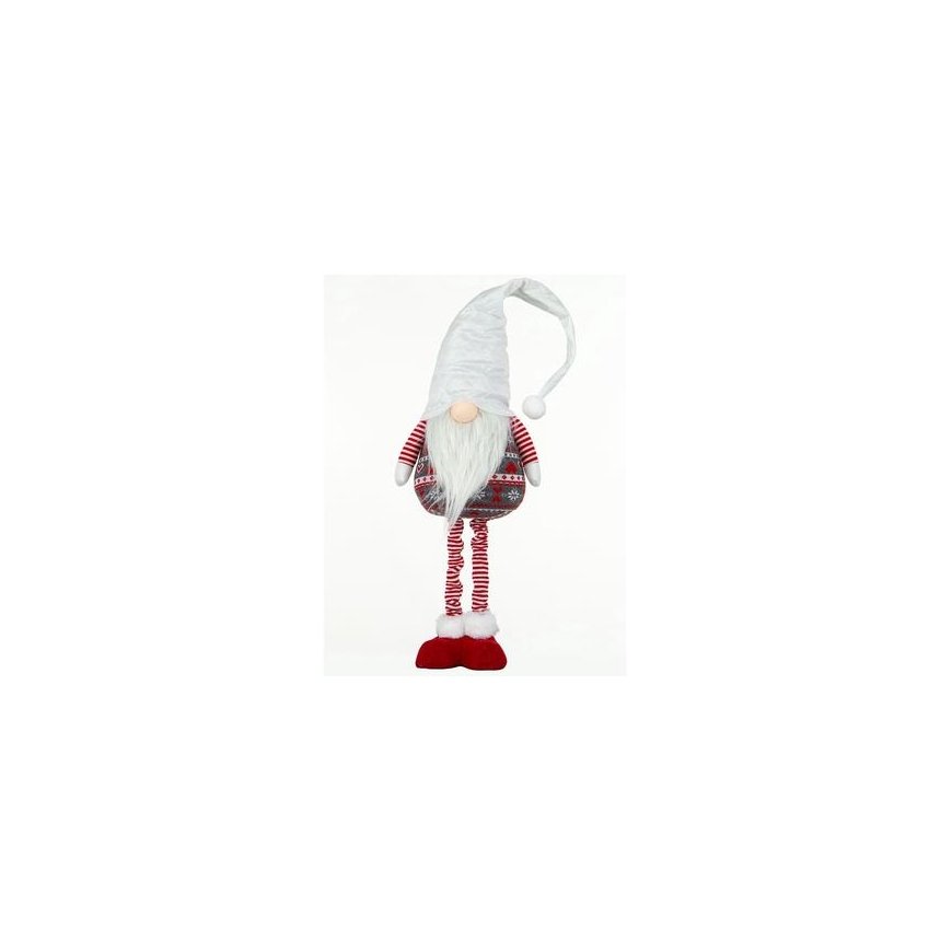 Saska Christmas DECORATIVE GNOME ON TELESCOPES 38-88CM RED – 2