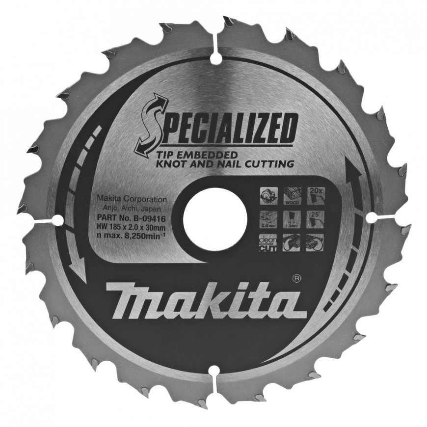 Pjovimo diskas MAKITA HM 185x30x2.0mm, Z-20 – 2