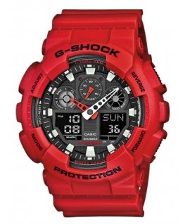 Casio GA-100B-4AER Rokaspulkstenis Vīrietis Elektronisks Sarkans