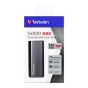 Verbatim Vx500 120 GB C tipo USB 3.2 Gen 2 (3.1 Gen 2) Sidabras Verbatim Vx500 120 GB C tipo USB 3.2 Gen 2 (3.1 Gen 2) Sidabras