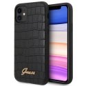 Guess GUHCN61PCUMLCRBK Croco Cover Aizsargapvalks priekš Apple iPhone 11 Melns Guess GUHCN61PCUMLCRBK Croco Cover Aizsargapvalks priekš Apple iPhone 11 Melns
