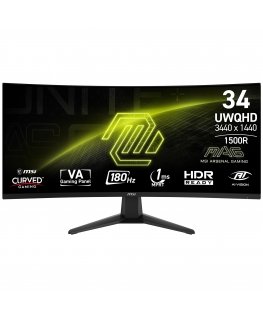 MSI MAG 346CQ PC lamekuvar 86,4 cm (34") 3440 x 1440 pikslit UltraWide Dual Quad HD LCD Must