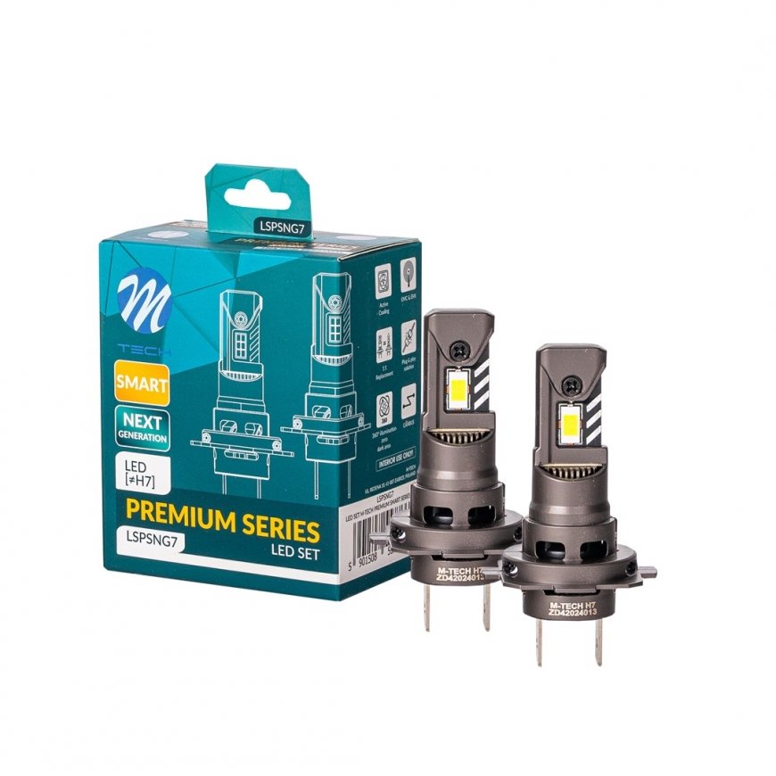 M-TECH LED spuldze H7, komplekts 2