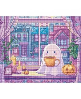 Letistitch Cross Stitch Embroidery Kit "Pumpkin Latte Nights" 20x17 cm SLETIL9962