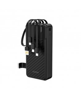 Dudao K11 Pro 20000mAh Powerbank integroituilla kaapeleilla - musta