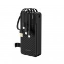 Dudao K11 Pro 20000mAh Powerbank ar iebūvētajiem kabeļiem - melnā krāsā Dudao K11 Pro 20000mAh Powerbank ar iebūvētajiem kabeļiem - melnā krāsā