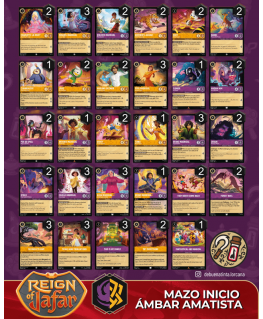 Disney Lorcana Reign of Jafar pradedančių kortų dėžutė Amber & Amethyst