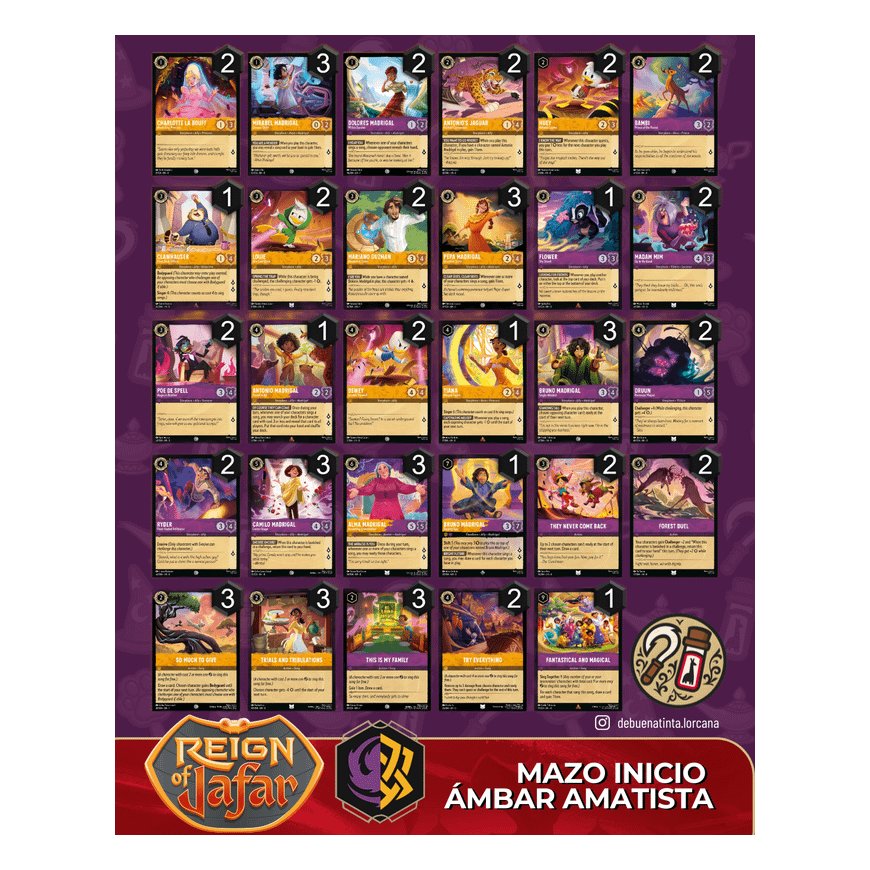 Disney Lorcana Reign of Jafar sākuma kaste Amber & Amethyst