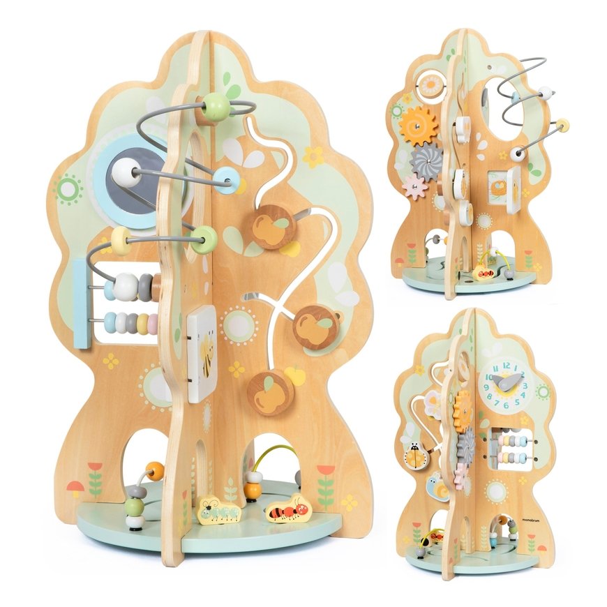 Tooky Toys Koka sensoriskā pyramīda ar lāci Tooky Toy