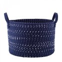Sinine Kootud korv, 32x32x22 cm, valge-tumed sinine Sinine Kootud korv, 32x32x22 cm, valge-tumed sinine