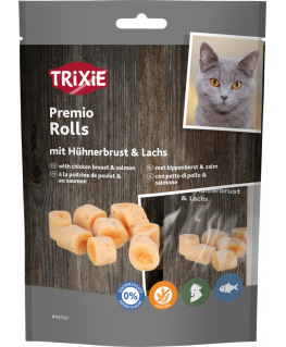 Gardumi kaķiem - Trixie Premio Rolls with Chicken Breast & Salmo