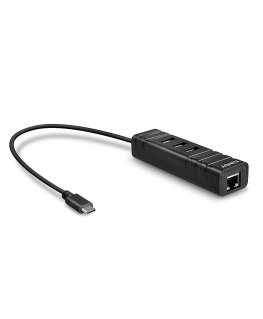 Lindy 43249 хаб-разветвитель USB 3.2 Gen 1 (3.1 Gen 1) Type-C 5000 Мбит/с Черный