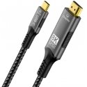 PremiumCord USB-C to HDMI cable 2m 8K@60Hz, 4K@144Hz Aluminum