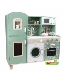 CLASSIC WORLD Large Wooden Vintage Kitchen for Kids + Accessories