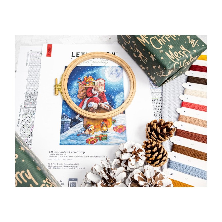 Letistitch ristpistesuurte komplekt "Santa’s Secret Stop" 29x40 cm SLETIL9964 – 2