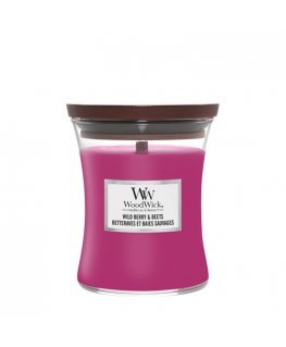 WoodWick Wild Berry & Beets vahakynttilä Sylinteri Minttu, Oak wood, Oranssi, Kurjenmiekka, Patsuli, Vadelma, Mansikka 1 kpl
