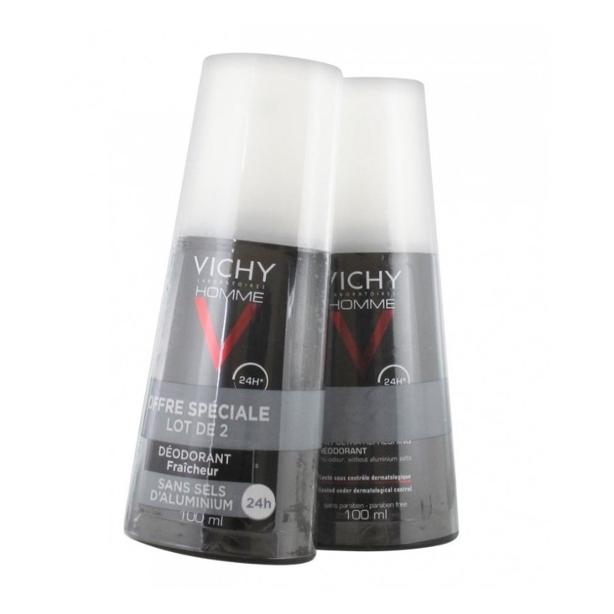 Vichy Homme 24H Ultra-atnaujinantis dezodorantas 2 x, 100 ml