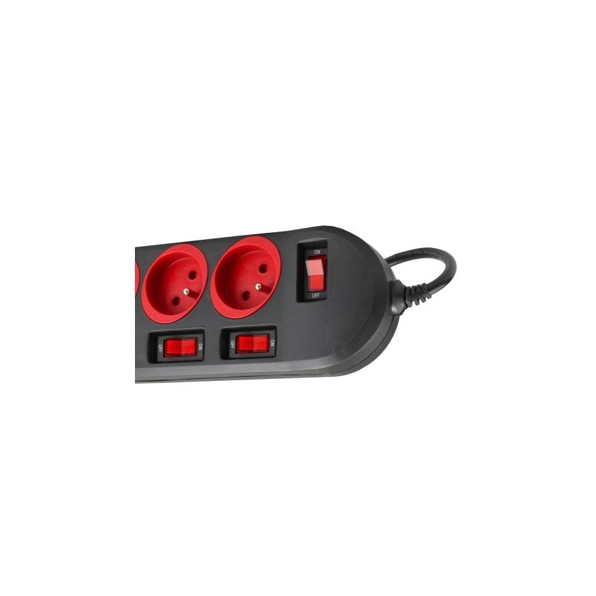 Maclean MCE204 power extension 1.5 m 5 AC outlet(s) Indoor Black, Red – 5