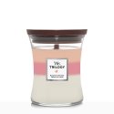 WoodWick Blooming Orchard Trilogy Medium Jar vaska svece Apaļš Oranžs, Rozā, Balts 1 pcs WoodWick Blooming Orchard Trilogy Medium Jar vaska svece Apaļš Oranžs, Rozā, Balts 1 pcs