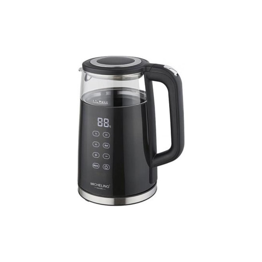 Lasiankattila 1,7 l digitaalisella ohjauksella Michelino 74357 lasi/musta