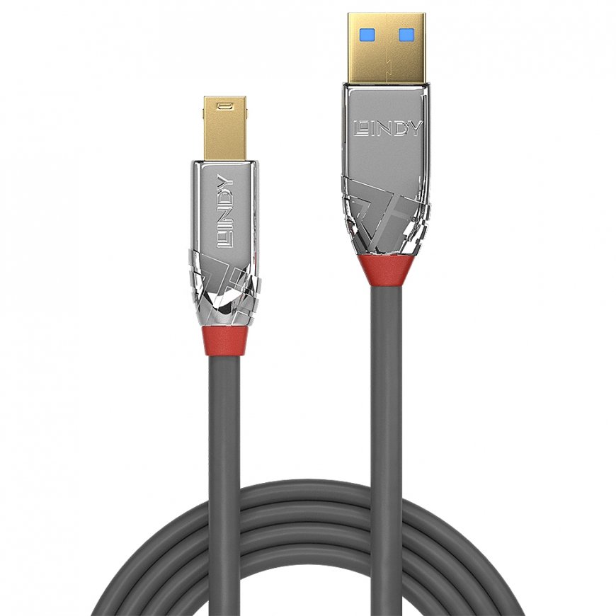 Lindy 36663 USB-kaapeli USB 3.2 Gen 1 (3.1 Gen 1) 3 m USB A USB B Harmaa – 2