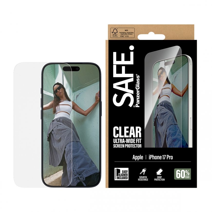 PanzerGlass SAFE. by ® Screen Protector iPhone 17 Pro | Ultra-Wide Fit w. EasyAligner – 2