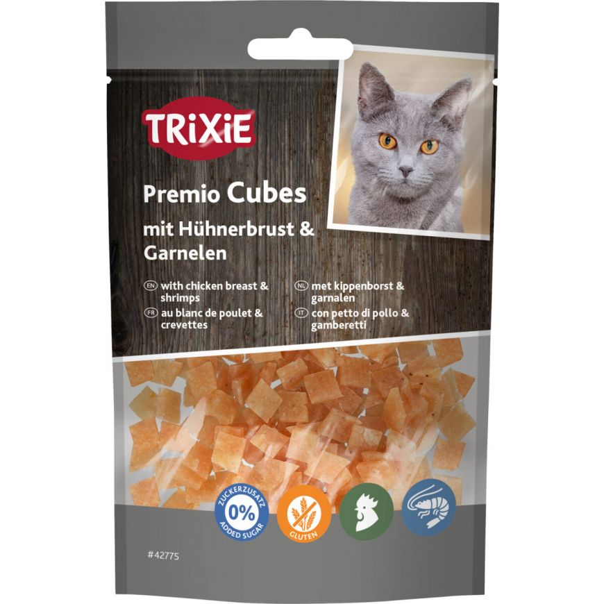 Gardumi kaķiem - Trixie Premio Cubes with Chicken Breast & Shrim