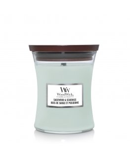 WoodWick Sagewood & Seagrass Medium Jar vahakynttilä Pyöreä Turkoosi 1 kpl