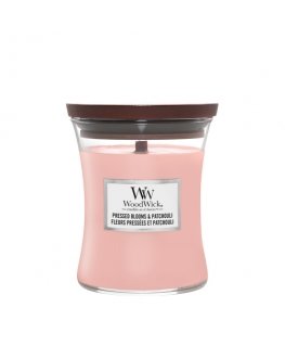 WoodWick Pressed Blooms & Patchouli Medium Jar vahakynttilä Pyöreä Vaaleanpunainen 1 kpl