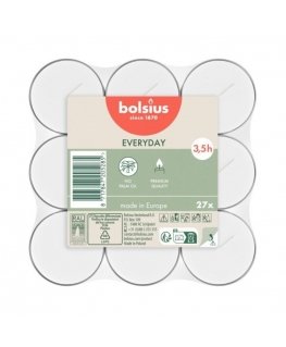 Bolsius Tealight Candles White 27pcs