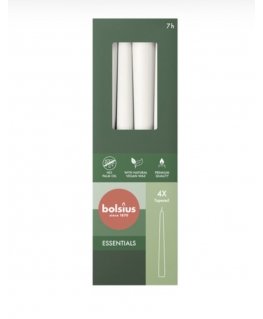 Bolsius Свечи Настольные 245/24mm Белые 4шт
