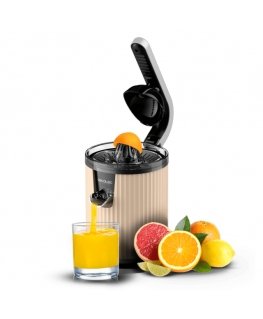 Cecotec Xqueeze RetroJuice 600 Lēns sulas spiedējs 600 W Bēšs, Melns, Nerūsējošs tērauds