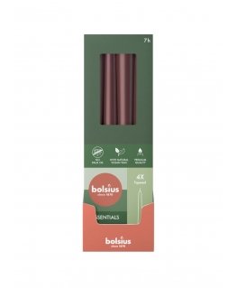 Bolsius Свечи Настольные 245/24mm Темно Красные 4шт