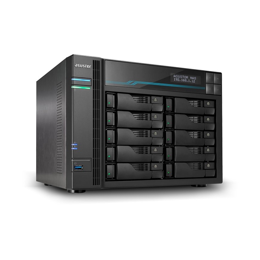 Asustor AS7110T NAS ir duomenų saugojimo serveris Desktopas „Intel® Xeon®“ 8 GB DDR4 0 TB Juoda